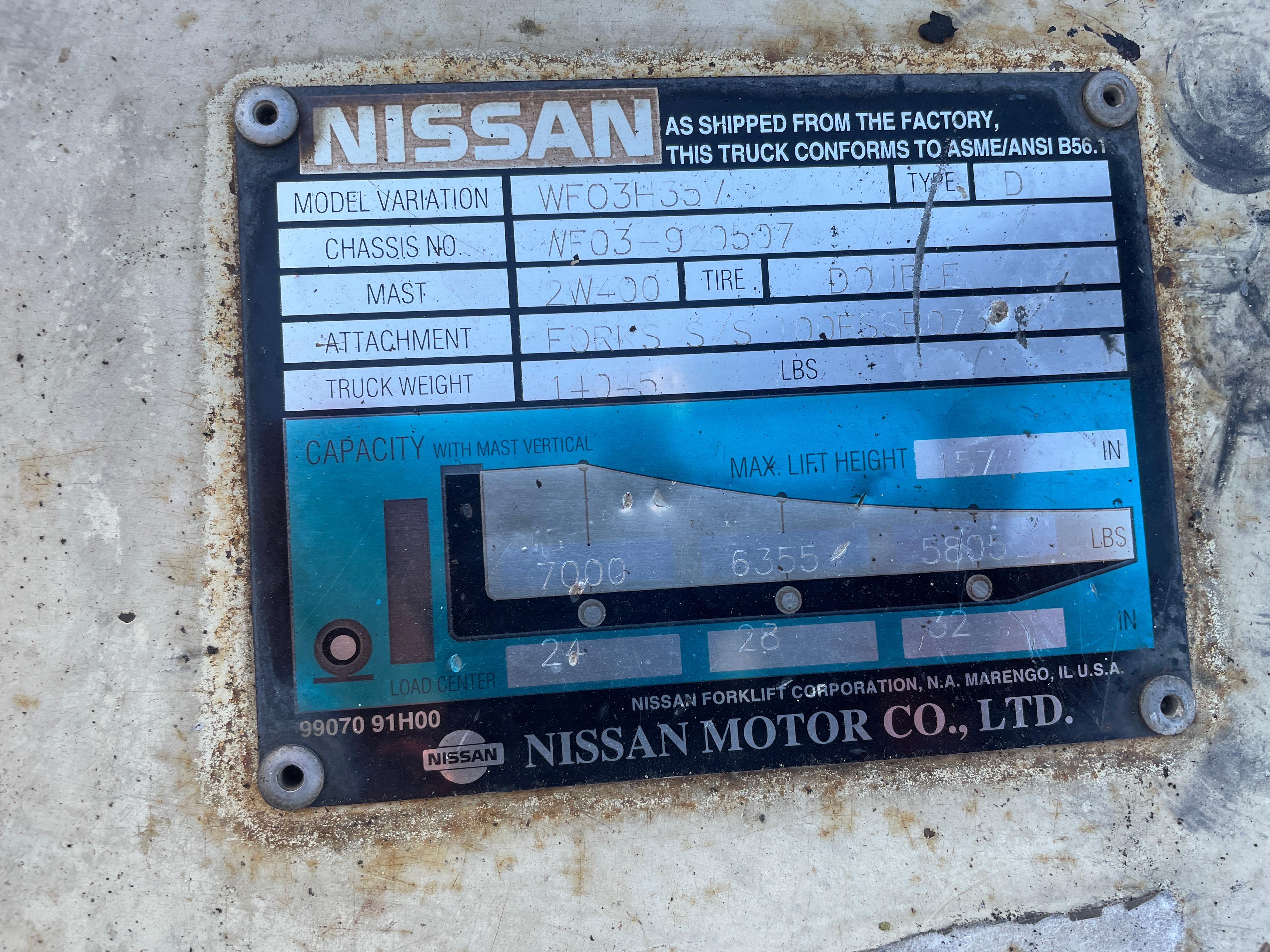 Nissan Diesel 7,000 IB Forklift