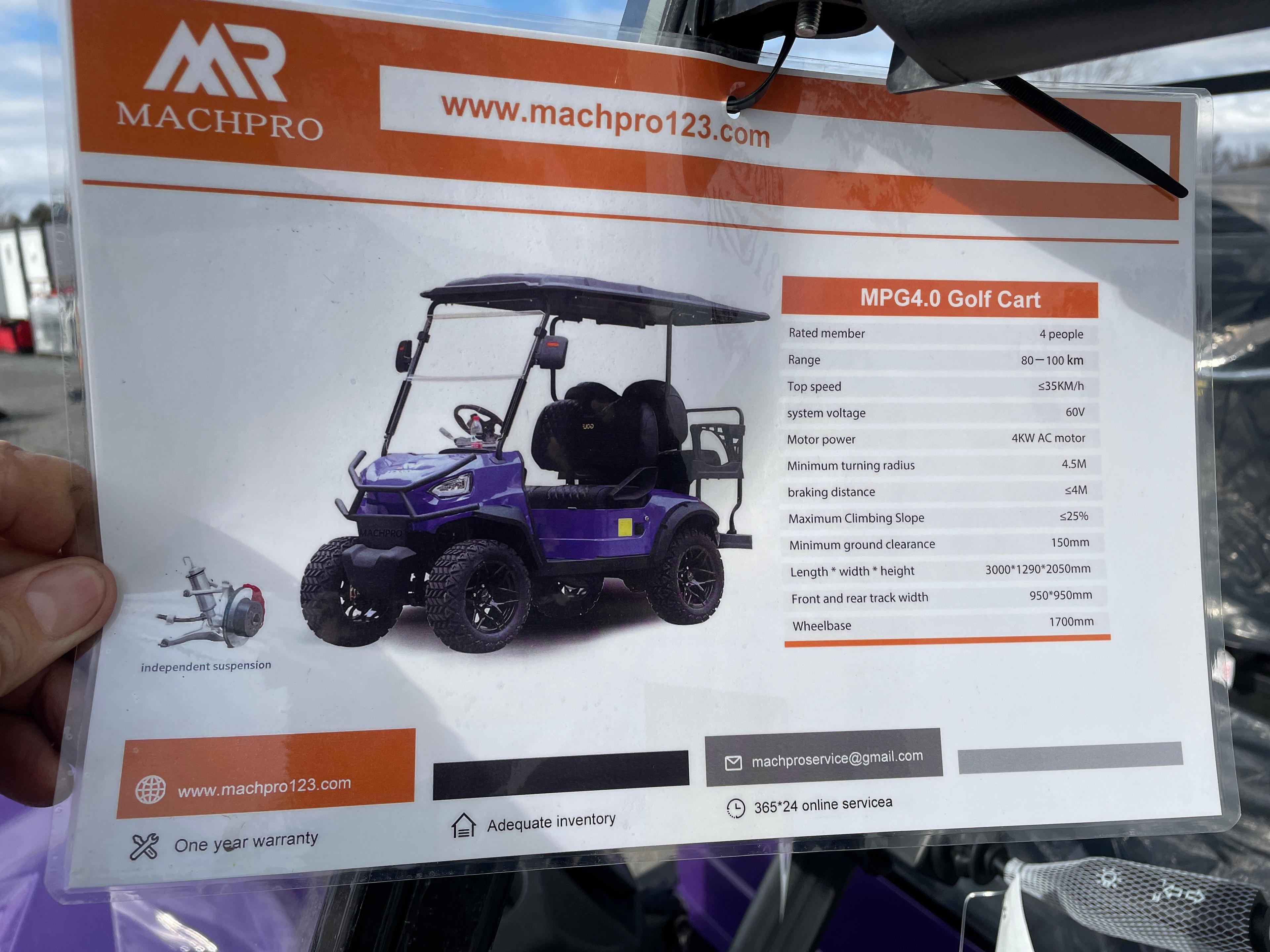 2024 MachPro MPG4.0 Electric Golf Cart