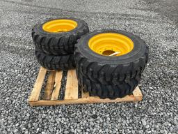 New Set Of (4) SKS-1 10-16.5 NHS Skid Loader Tires