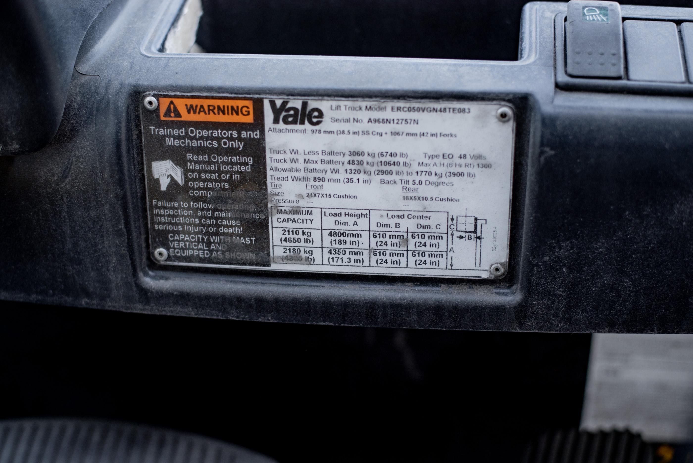 Yale 5000lb. 48V Electric Forklift