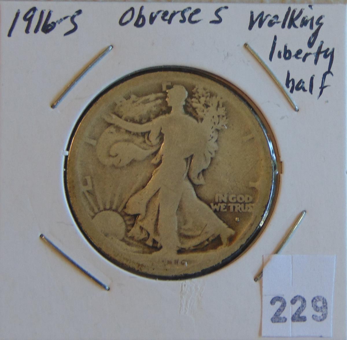 1916-S Walking Liberty Half Dollar (obverse mint