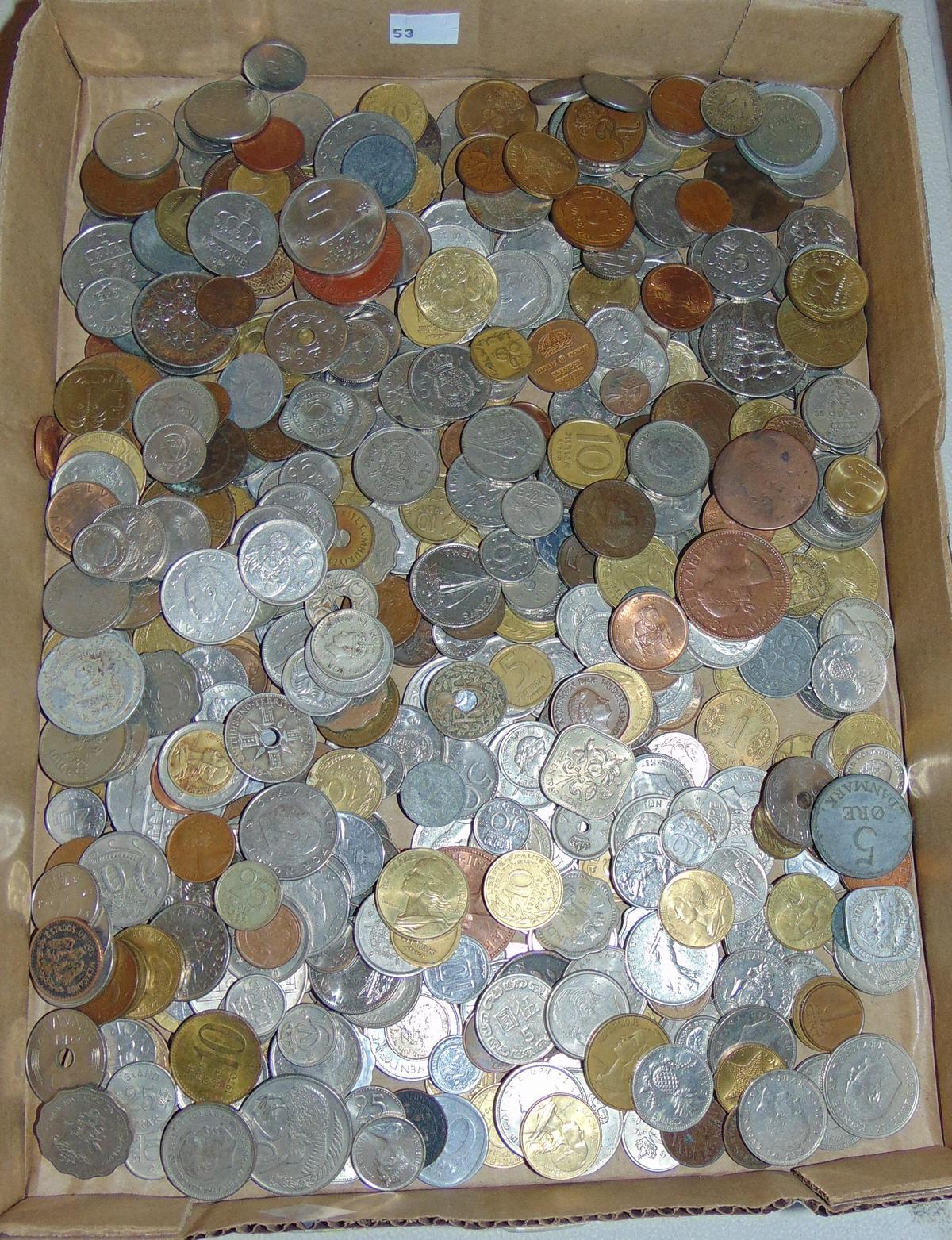 Approx. 475 World Coins plus 6 Silver.