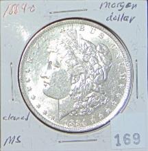 1884-O Morgan Dollar MS (cleaned).