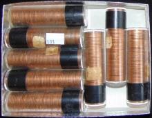 8 rolls 1960 UNC large date Cents.