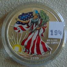 1999 Colorized Silver Eagle 1 Troy Oz. .999