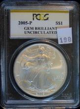 2005-P PCGS Gem Brilliant Silver Eagle UNC. Wow!