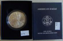 2011W UNC. Silver Eagle (box & paper).