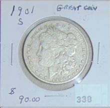 1901-S Morgan Dollar (cleaned).