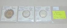 3 1937 German 2 Marks Coins .625 Silver.