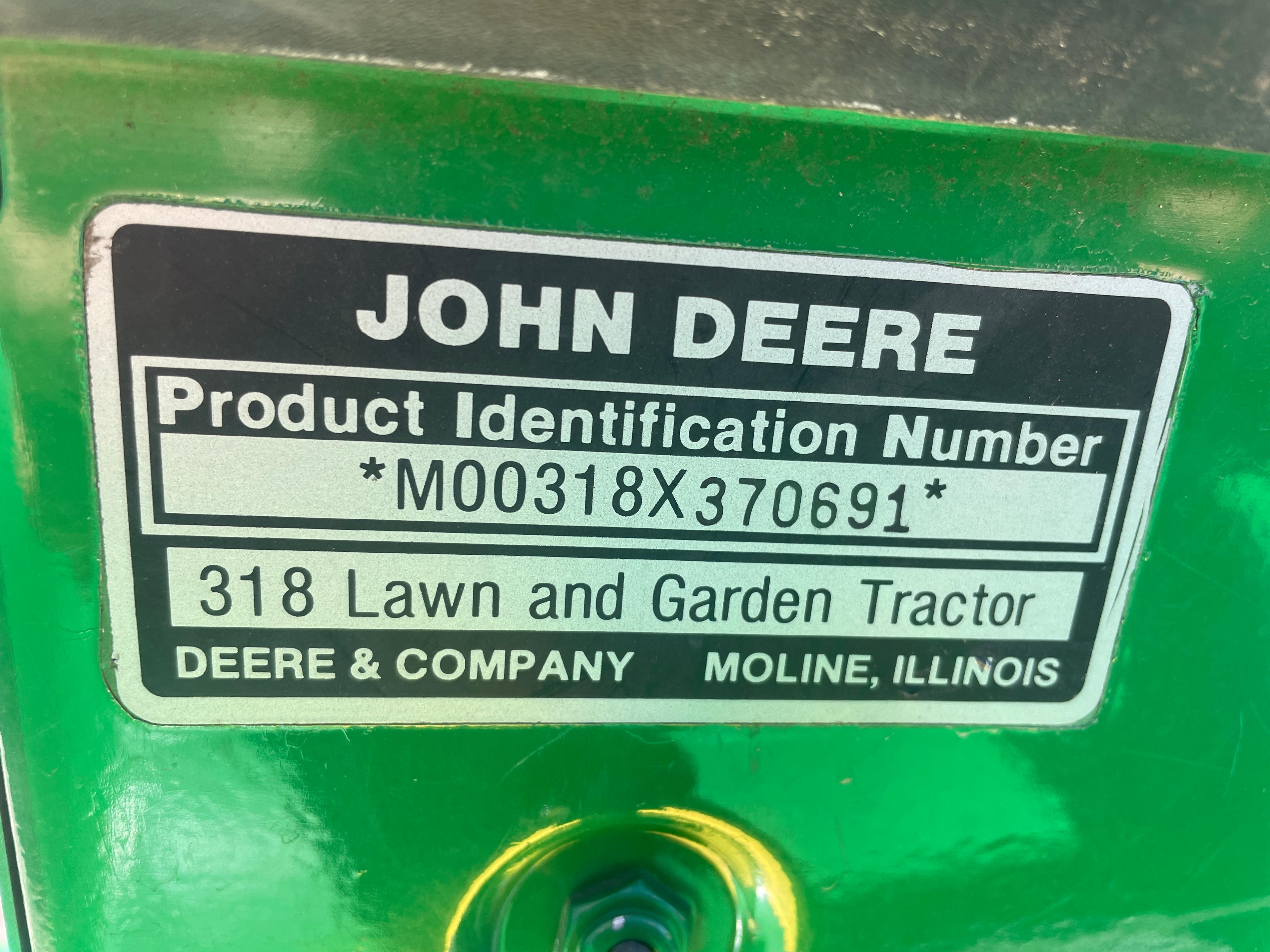 John Deere 318 48" Riding Mower