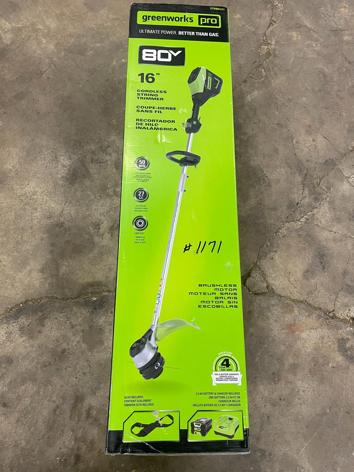 New Greenworks Pro 16" 80 Volt String Trimmer