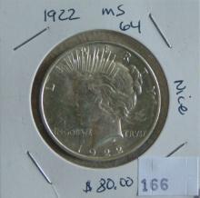 1922 Peace Dollar MS+.