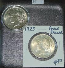 1923, 1923 Peace Dollars MS, MS.