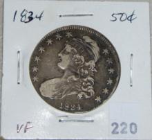 1834 Bust Half Dollar VF.