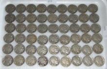 54 Buffalo Nickels 1916-1937 (all readable dates).