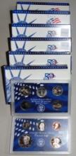 6 U.S. Proof Sets: 2000, 2001, 2002, 2003, 2004,