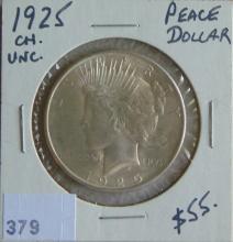1925 Peace Dollar Ch. UNC.