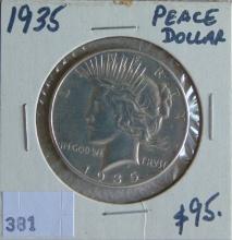 1935 Peace Dollar XF (cleaned, good date).