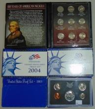 4 U.S. Proof Sets. 9pc Nickels Set.