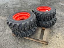 New Set Of (4) SKS-1 10-16.5 NHS Skid Loader Tires