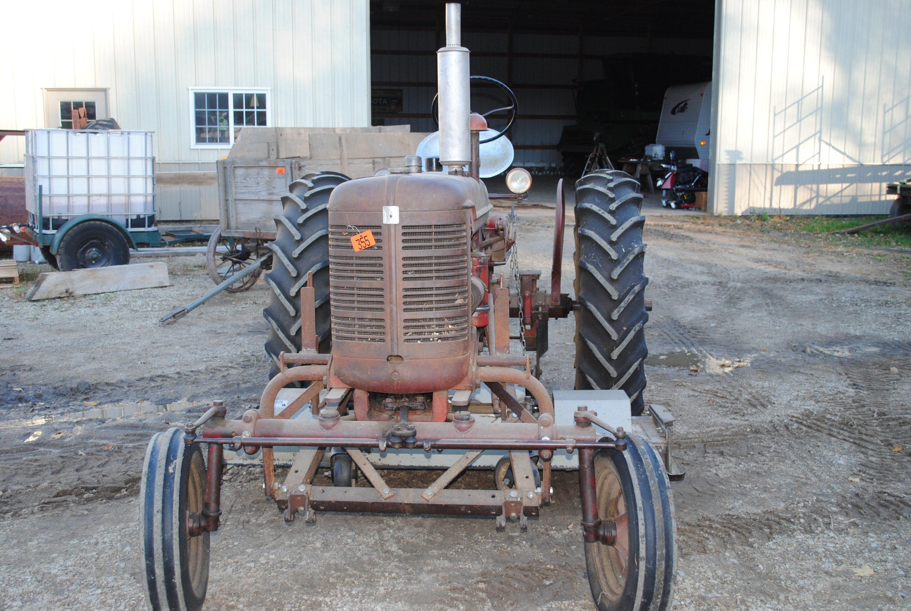 Farmall Super "C" with Artsway 72" belly mower, wide front, new rubber all around, wheel weights,