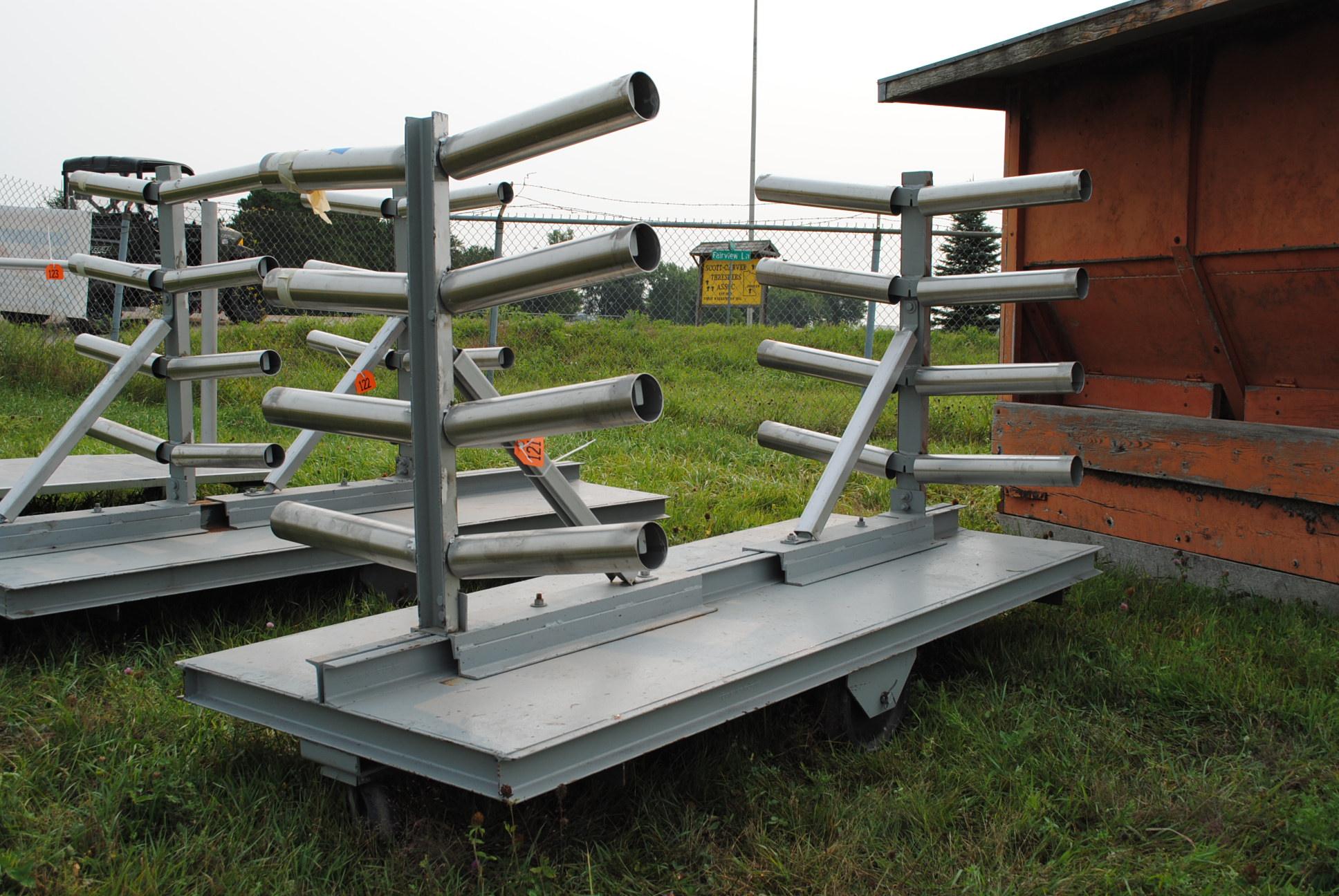 5-tier iron rack, adjustable, on wheels, holds 2-ton of supplies, 94"x38.5"x42"