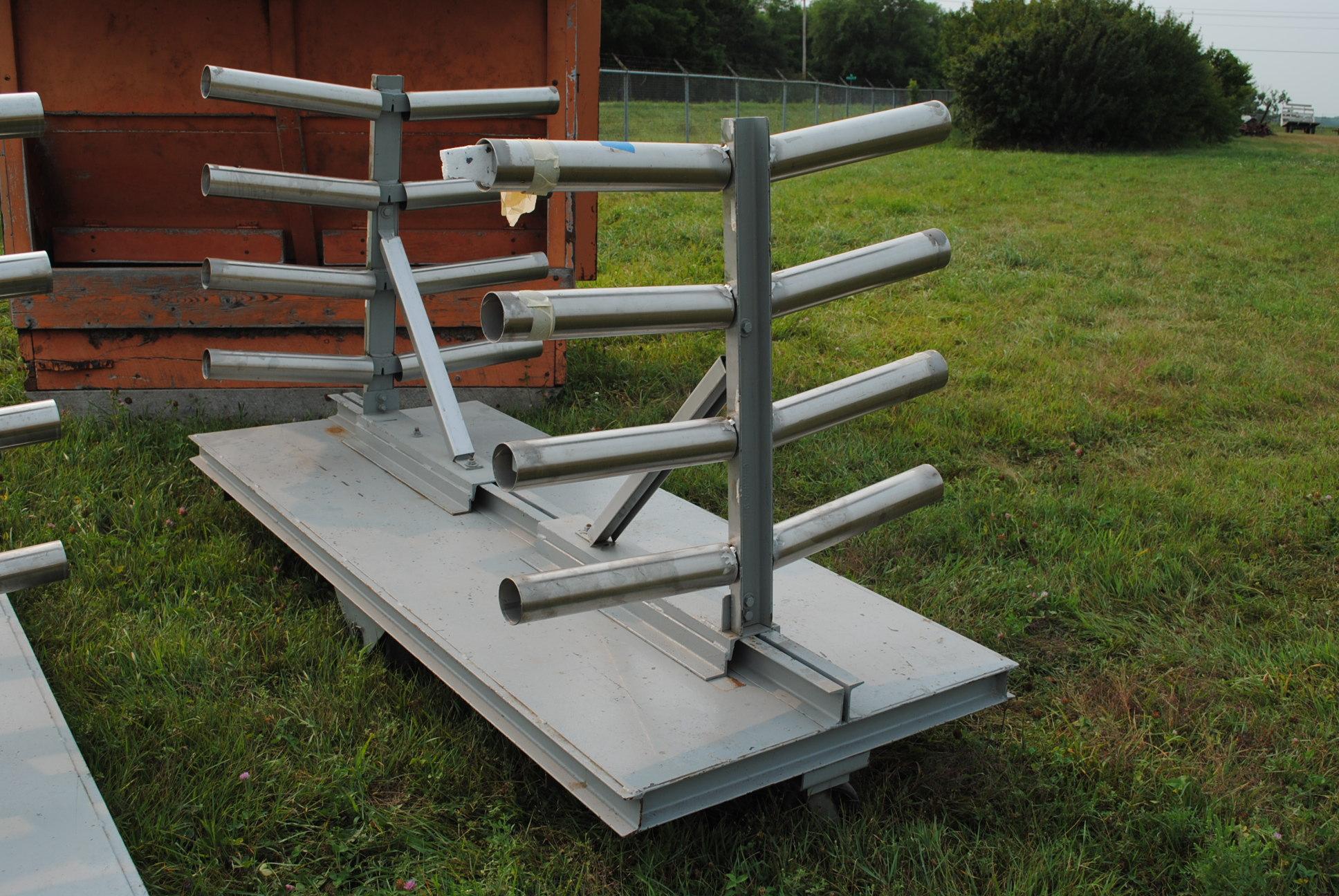 5-tier iron rack, adjustable, on wheels, holds 2-ton of supplies, 94"x38.5"x42"