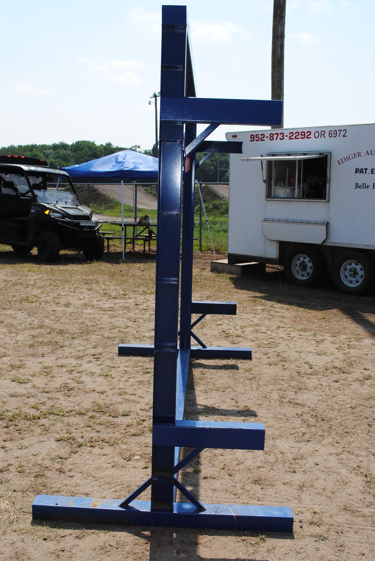 2-tier iron rack, 10' long x 7' tall