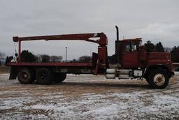 1984 Mack Boom Truck, diesel, 237 Mack motor, maxi torque twin stick, cable hoist, air brakes, pintl