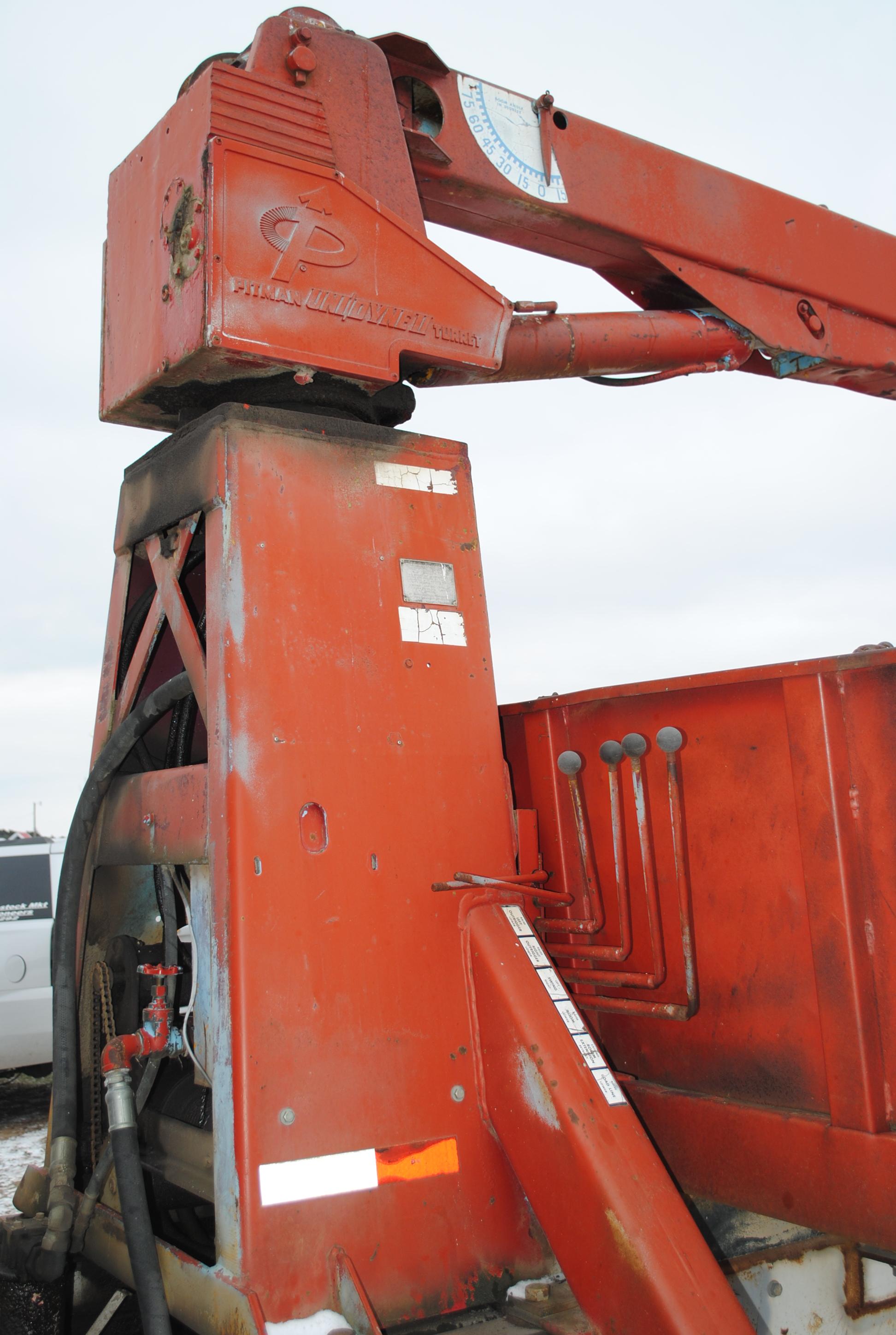 1984 Mack Boom Truck, diesel, 237 Mack motor, maxi torque twin stick, cable hoist, air brakes, pintl