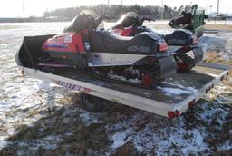 2001 Triton LT snowmobile trailer with tilt bed, salt shield, 10'x8'6", sled locks, permanent licens