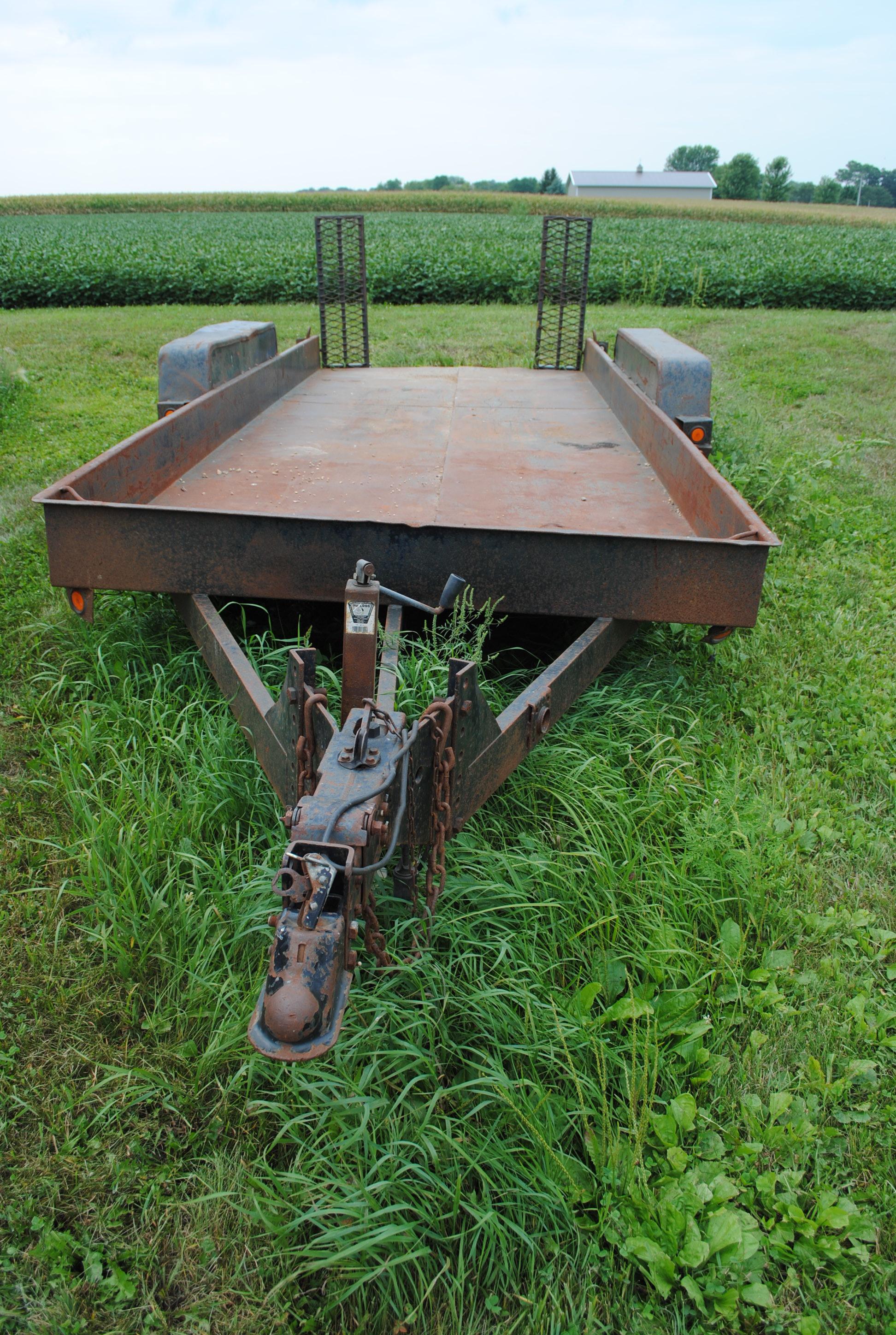 1998 Tandem axle 18’ Bobcat trailer, all steel floor, steel sides, jack, 2-5/16 ball, 6-bolt hubs; r