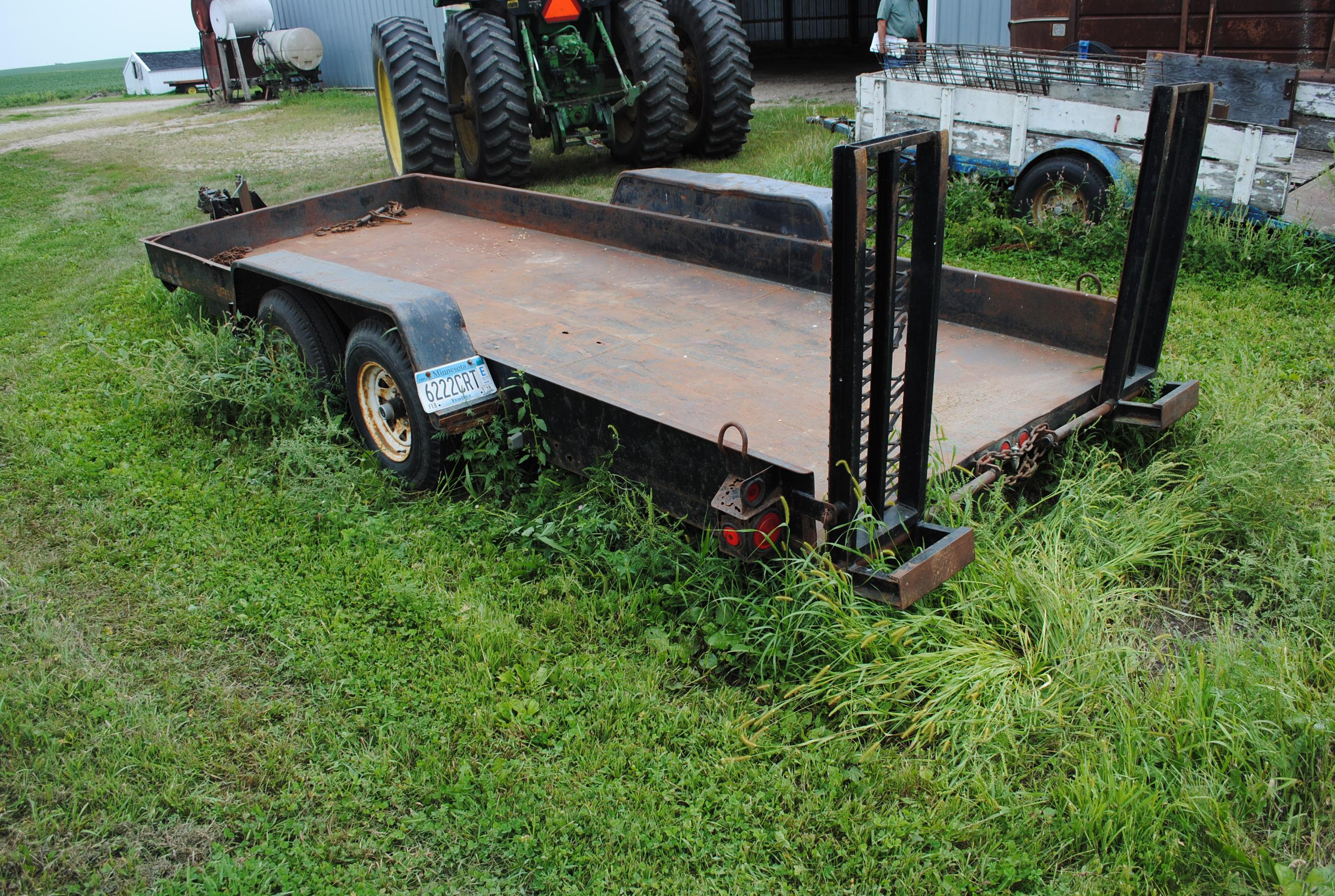 1998 Tandem axle 18’ Bobcat trailer, all steel floor, steel sides, jack, 2-5/16 ball, 6-bolt hubs; r
