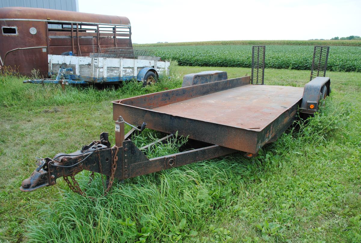 1998 Tandem axle 18’ Bobcat trailer, all steel floor, steel sides, jack, 2-5/16 ball, 6-bolt hubs; r