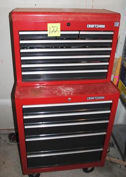 Craftsman 2-Piece Stackable Toolbox with Sockets, wrenches, screwdrivers, hammers,  (Top is 26" wide