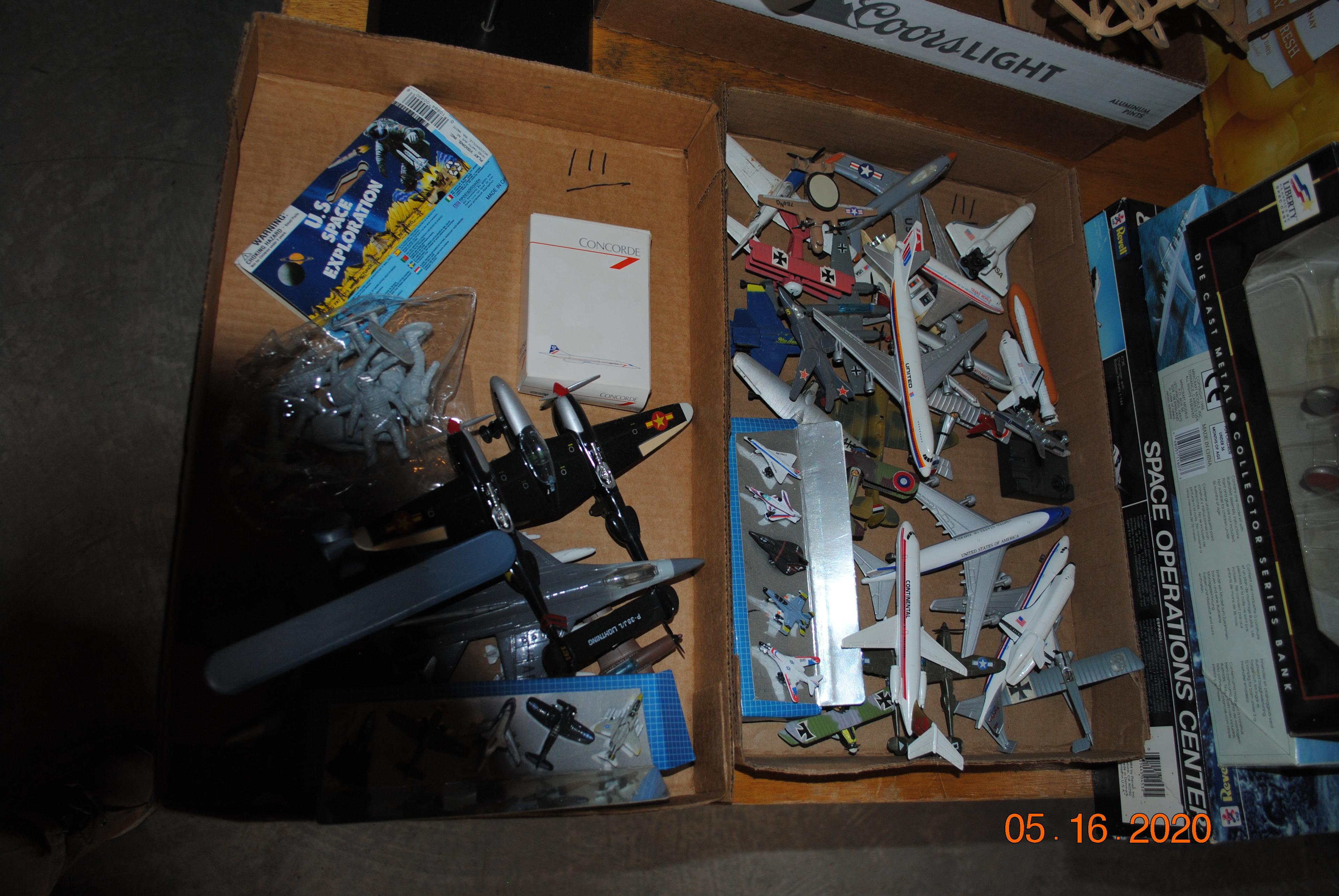 10 Boxes including aviation, Nasa, planes, rockets, space shuttles, blimp, helicopter