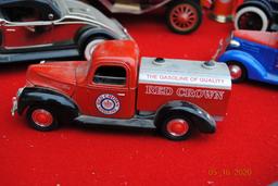 Toy gas pumps, misc. cars & trucks