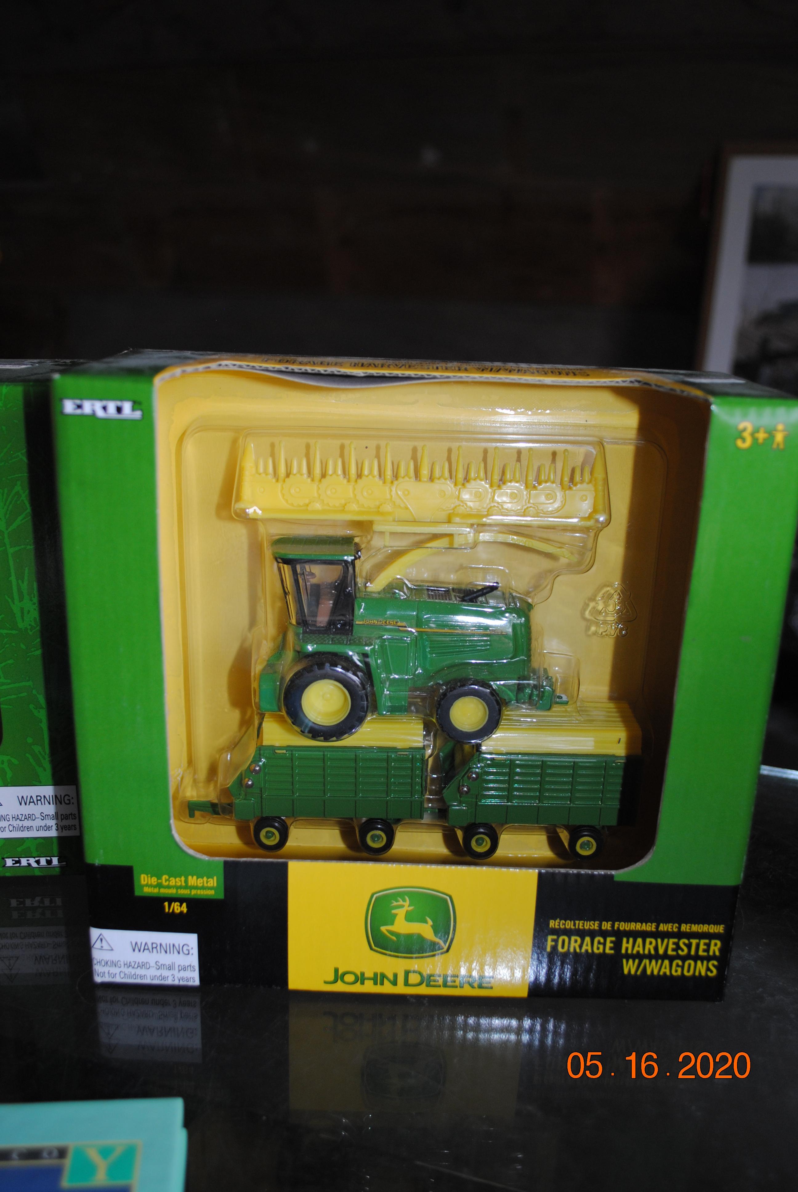 Ertl 1/64 forage harvester with wagons NIB, Ertl 1/64 truck tractor with disc & ripper NIB, Ertl 1/5