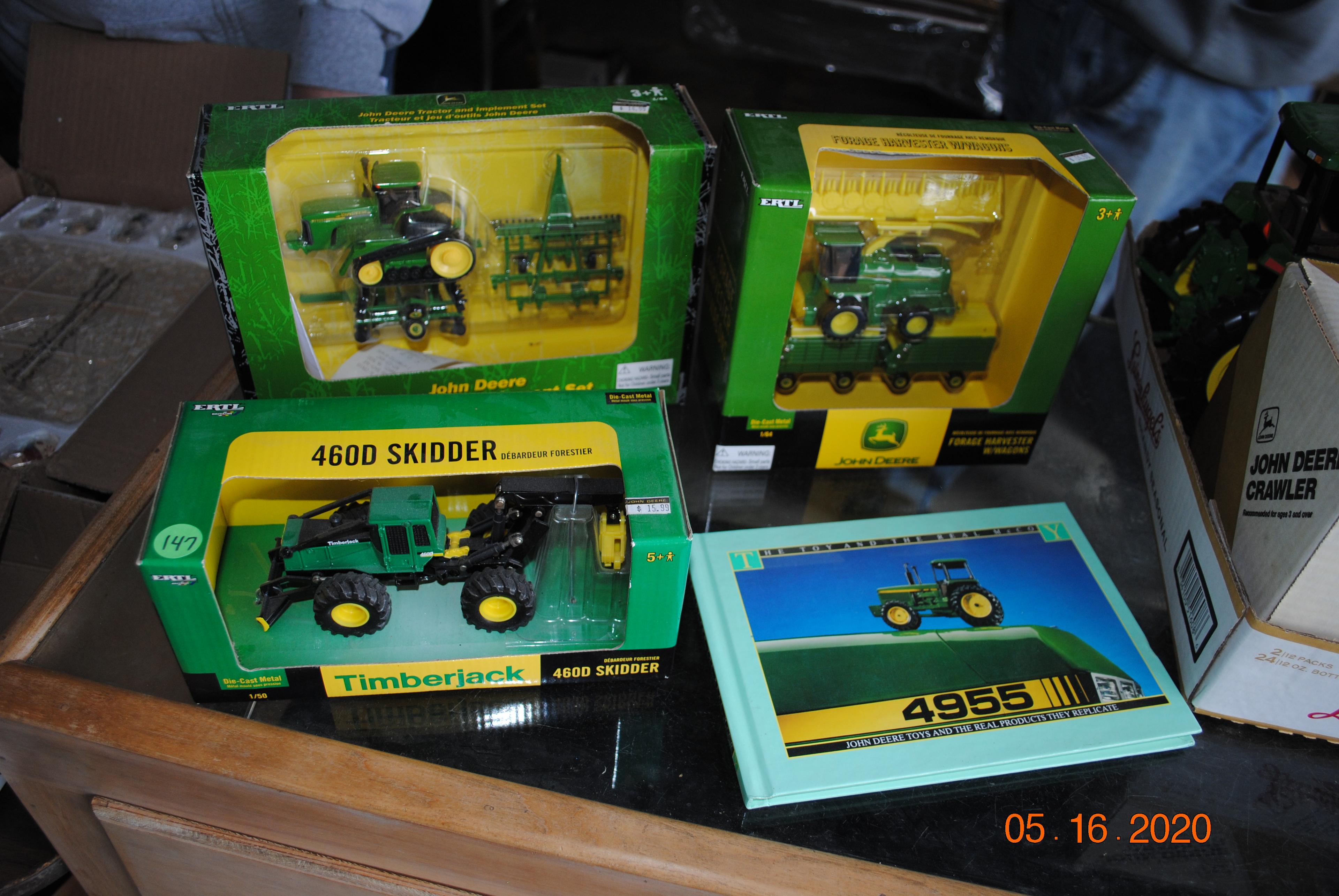 Ertl 1/64 forage harvester with wagons NIB, Ertl 1/64 truck tractor with disc & ripper NIB, Ertl 1/5