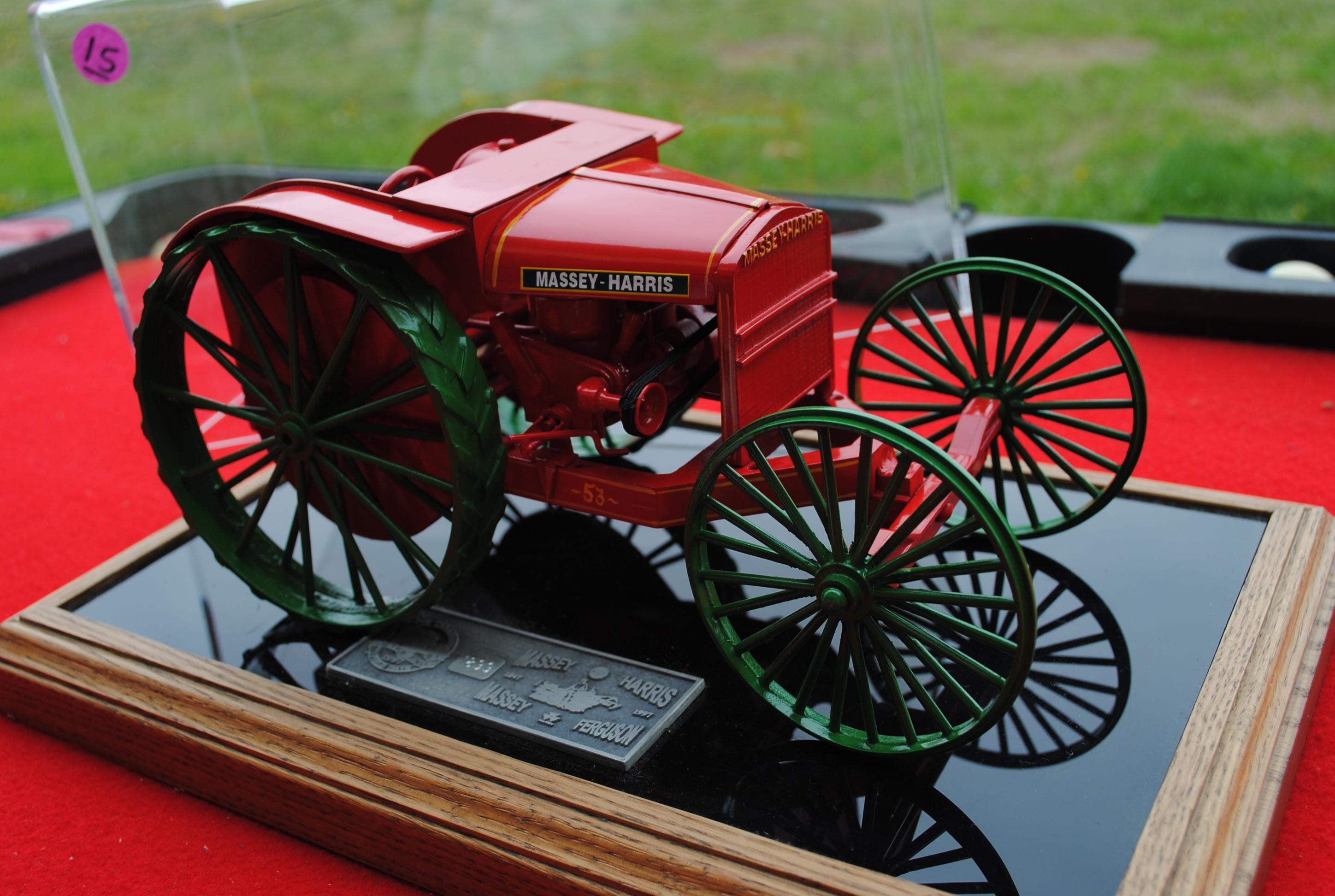 Massey Harris Model 53 tractor in display case