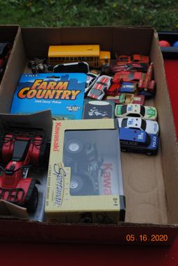 2 Boxes including misc. cars, 4-wheelers