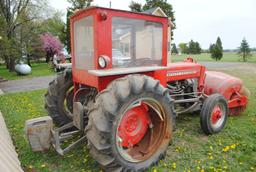 Massey Ferguson 135 Tractor with 6' hydraulic up and down front-mount broom, power steering, shows 2