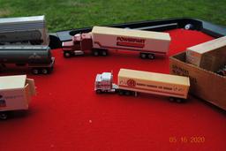 1/64 Misc. semi trucks with trailers, John Deere, Massey Ferguson, Amoco, Power Part