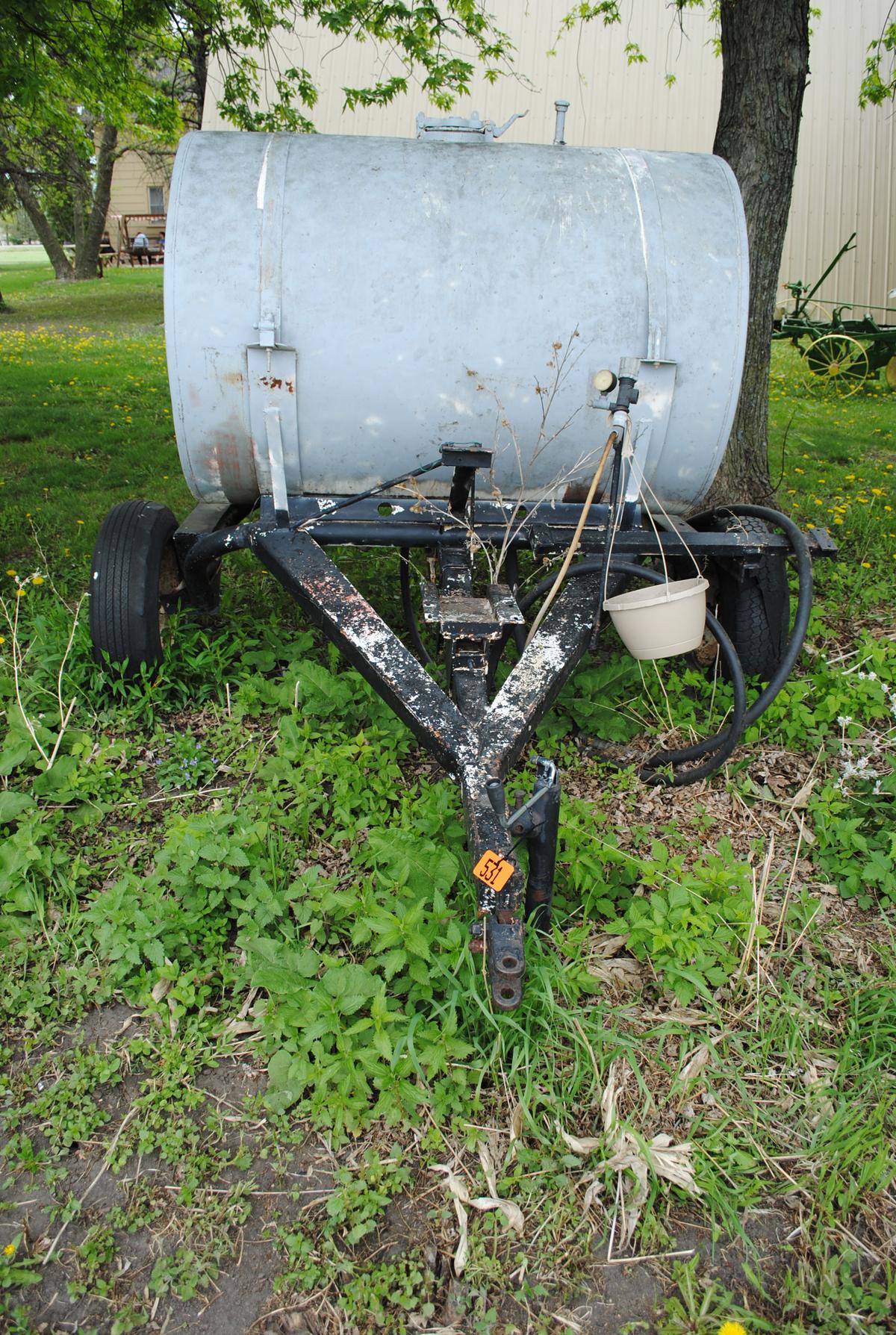 Water Tank on 2-wheel cart, bad tire