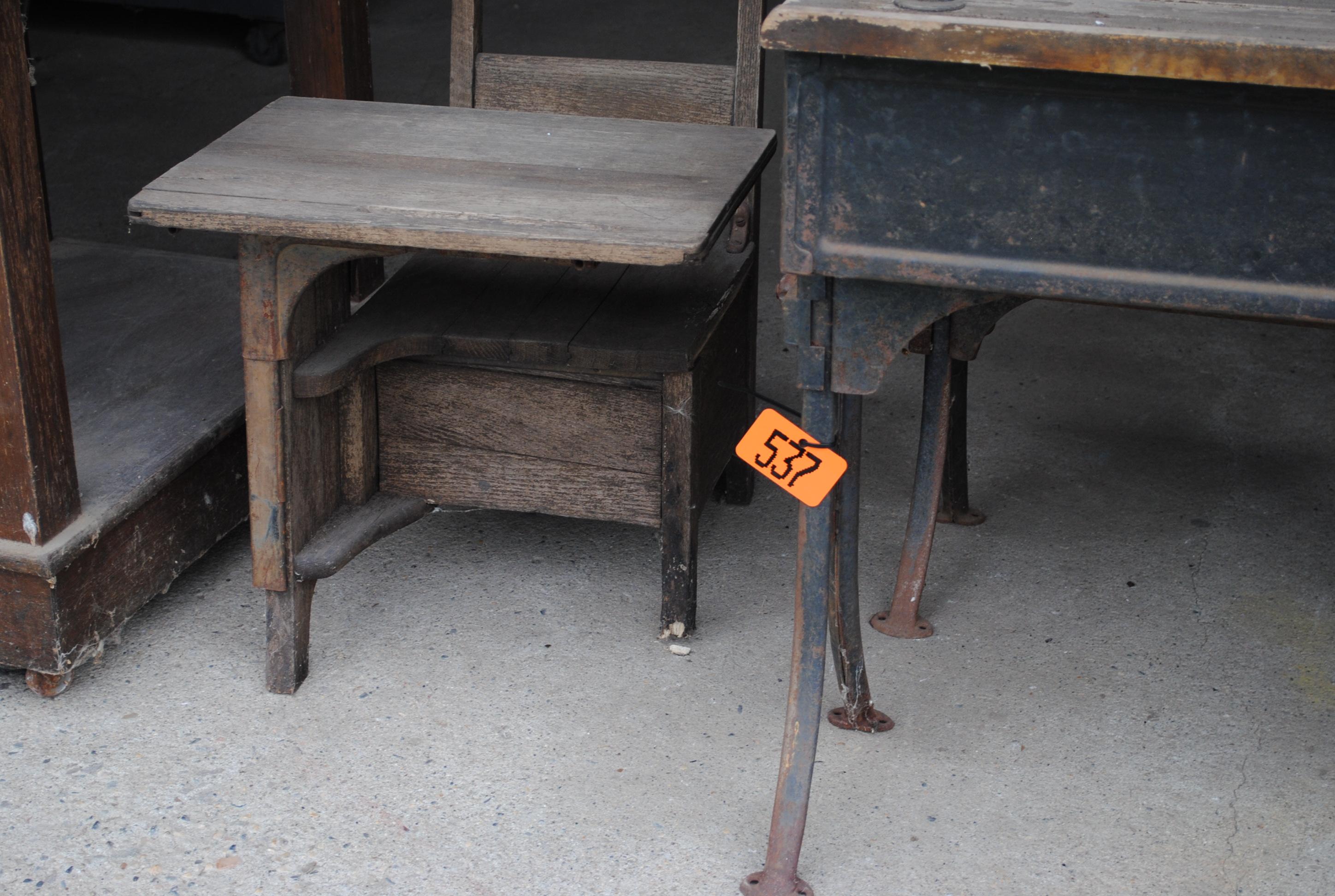 (2) Wooden school desks, Electro Vitalizer machine