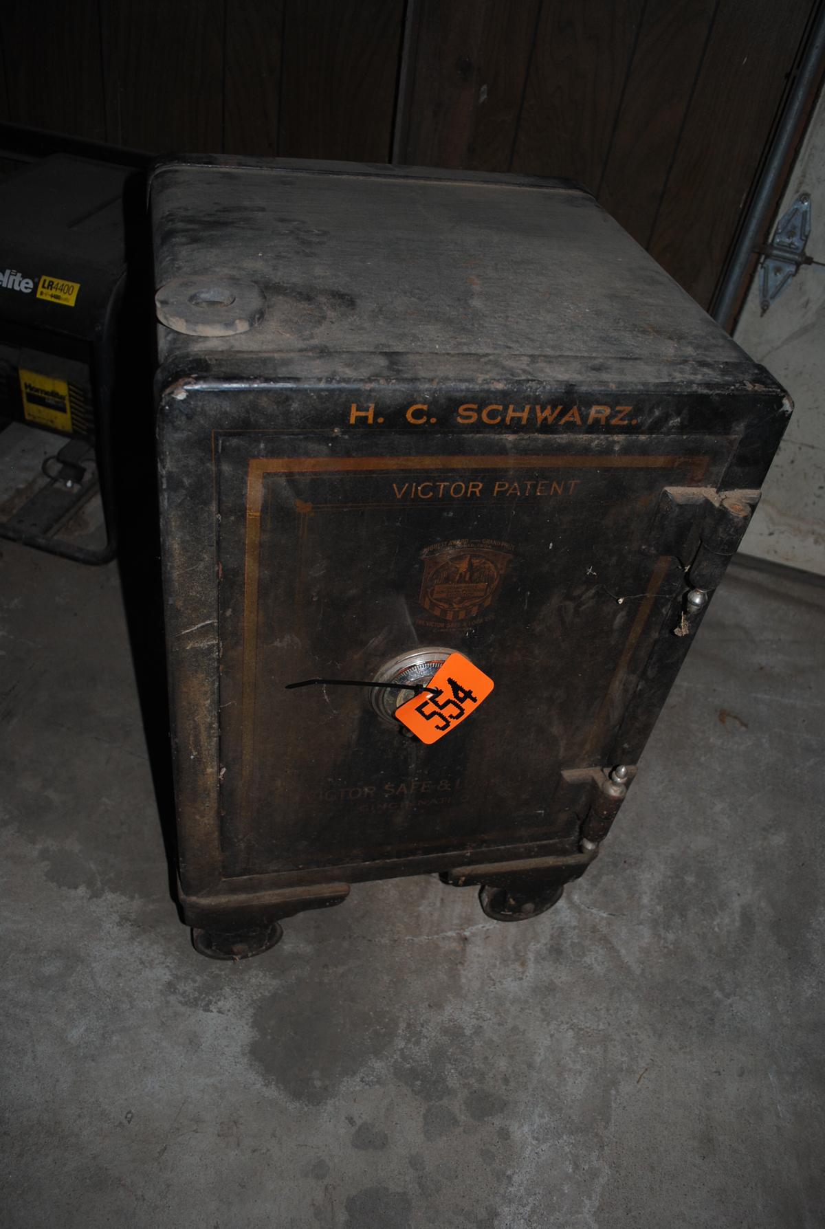 Victor Safe & Lock Company safe on wheels, safe is closed and combination is unknown