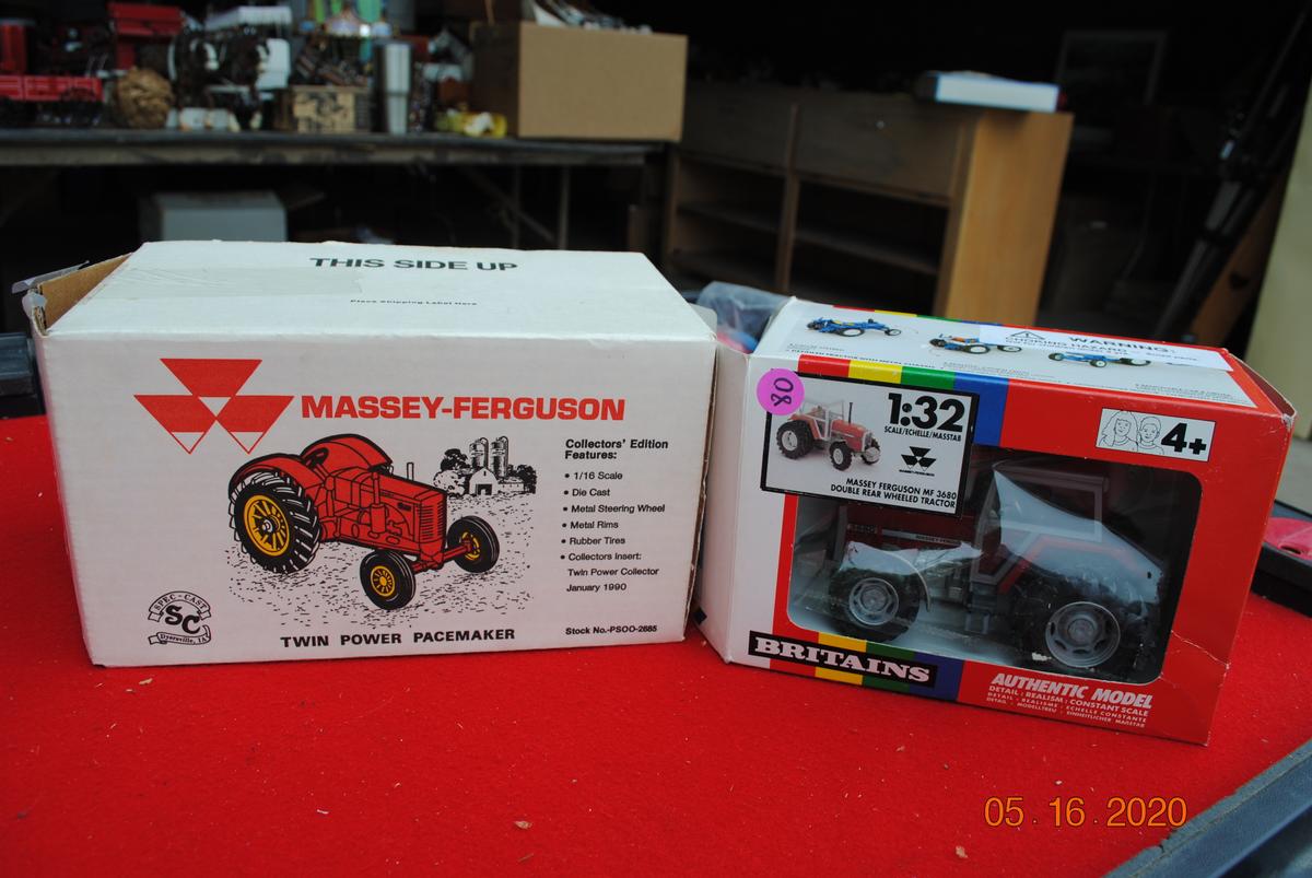 1/32 Britains Massey Ferguson 3680 with duals, 1/16 Massey Ferguson Twin Power Pacemaer