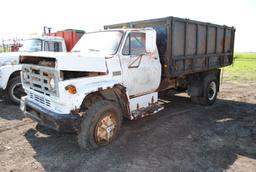 GMC 6000 Single-axle Truck with 13' steel box, hoist, air brakes, V8 small block, NO TITLE