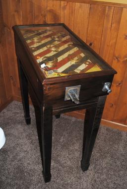 Whizz Bang vintage 5¢ pin ball machine, has key & 2 balls, works