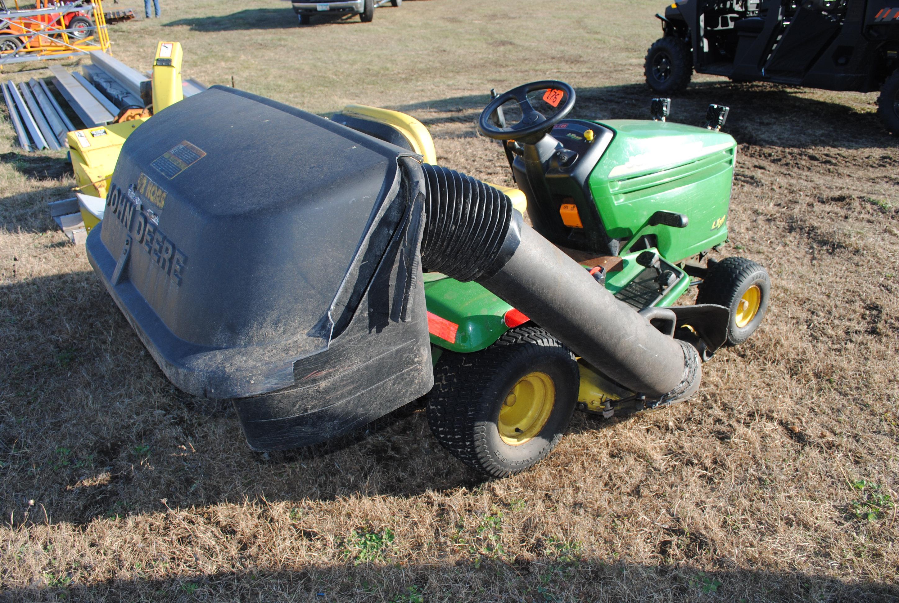 John Deere LZ277 Mower with bagger, snow blower, 17HP v-twin, 42" deck